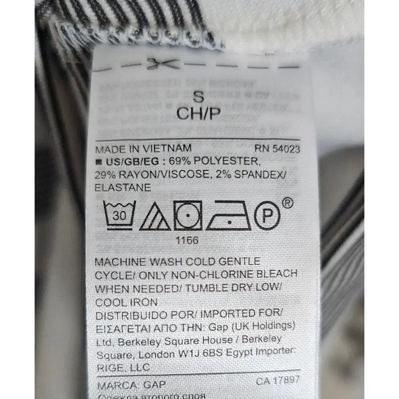 Gap Women's Dress Small Lowback Black White Striped‎ Mini Short Tshirt Sheath - Picture 7 of 8